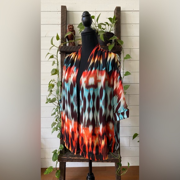 A new day: Vibrant Multicolor Open Front Kimono - Picture 7 of 17